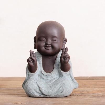 Милый Чайный Питомец - Дзен-Монах из Цзышаской Глины - Ручная Работа, Украшение для Чайной Церемонии