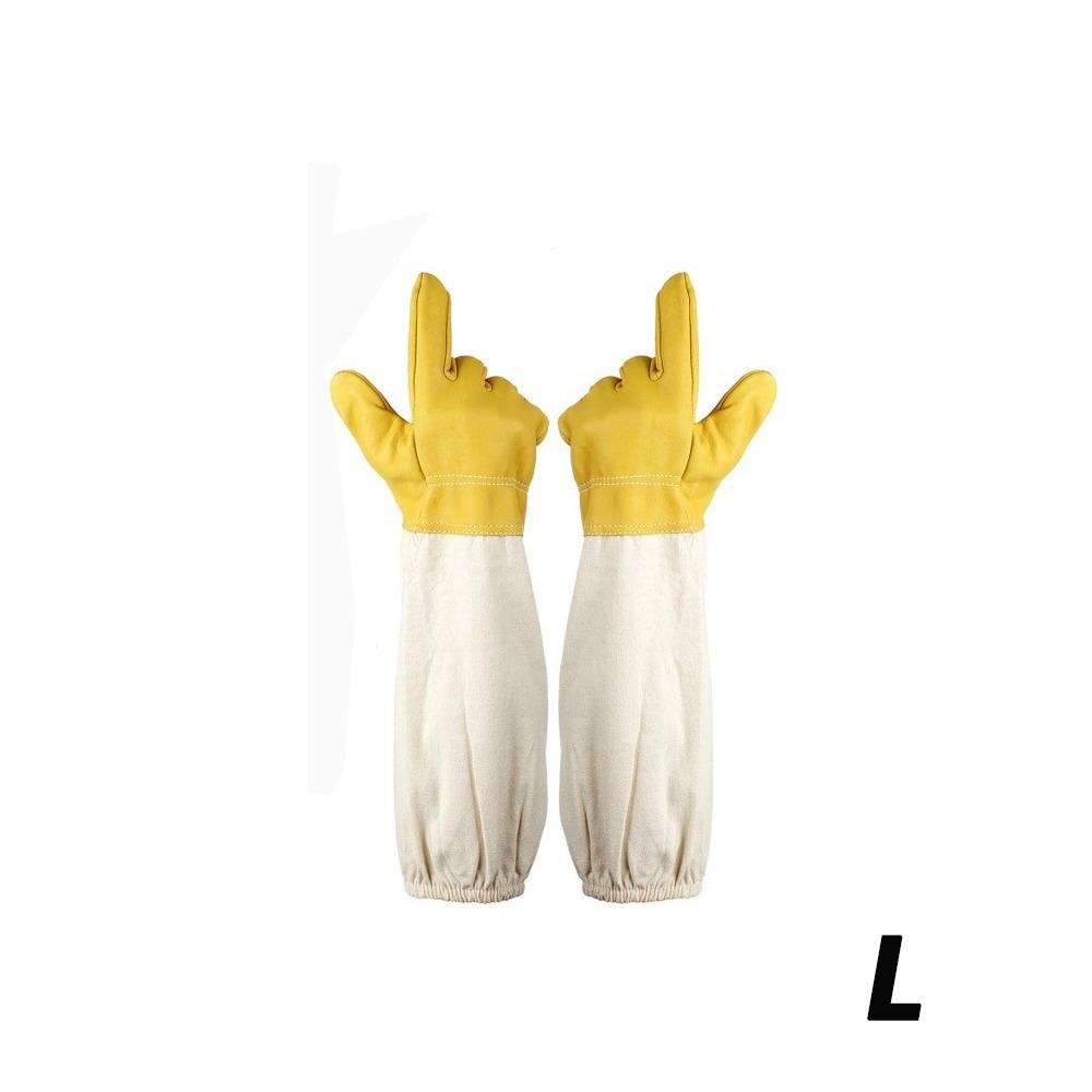 1 Pair Professional Canvas Sheepskin Gloves Anti-sting Beekeeping Tools Safe Beekeeping Gloves