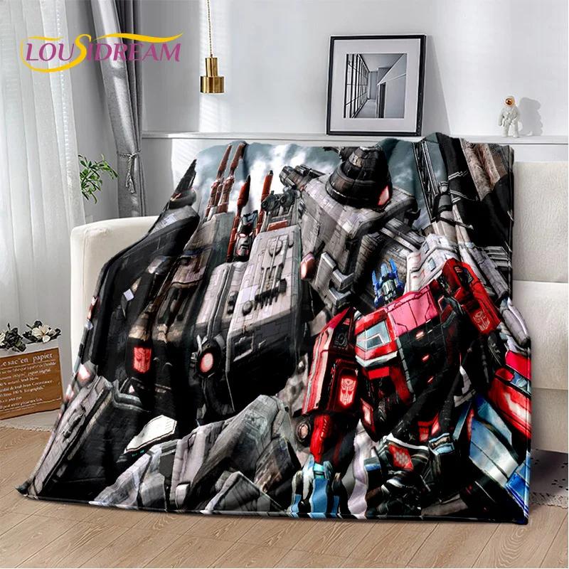 HD Cartoon T-Transformers Autobots 3D Soft Blankets,Keep Warm Throw Blanket for Picnic Beds Sofa Home Bedroom Gifts Kids Hiking