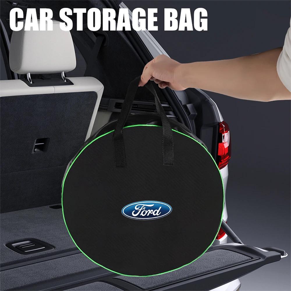 KLYD4 EV Car Charging Cable Storage Box Charger Carry Bag Waterproof Trunk Organizer For Ford Focus Mustang Ranger Fusion Mondeo Kuga