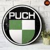D Flat D Flat Винтажная Металлическая Вывеска Бренда PUCH см Круглая Алюминиевая Настенная Картина с Зеленым Белым Клетчатым Дизайном Рустикальная