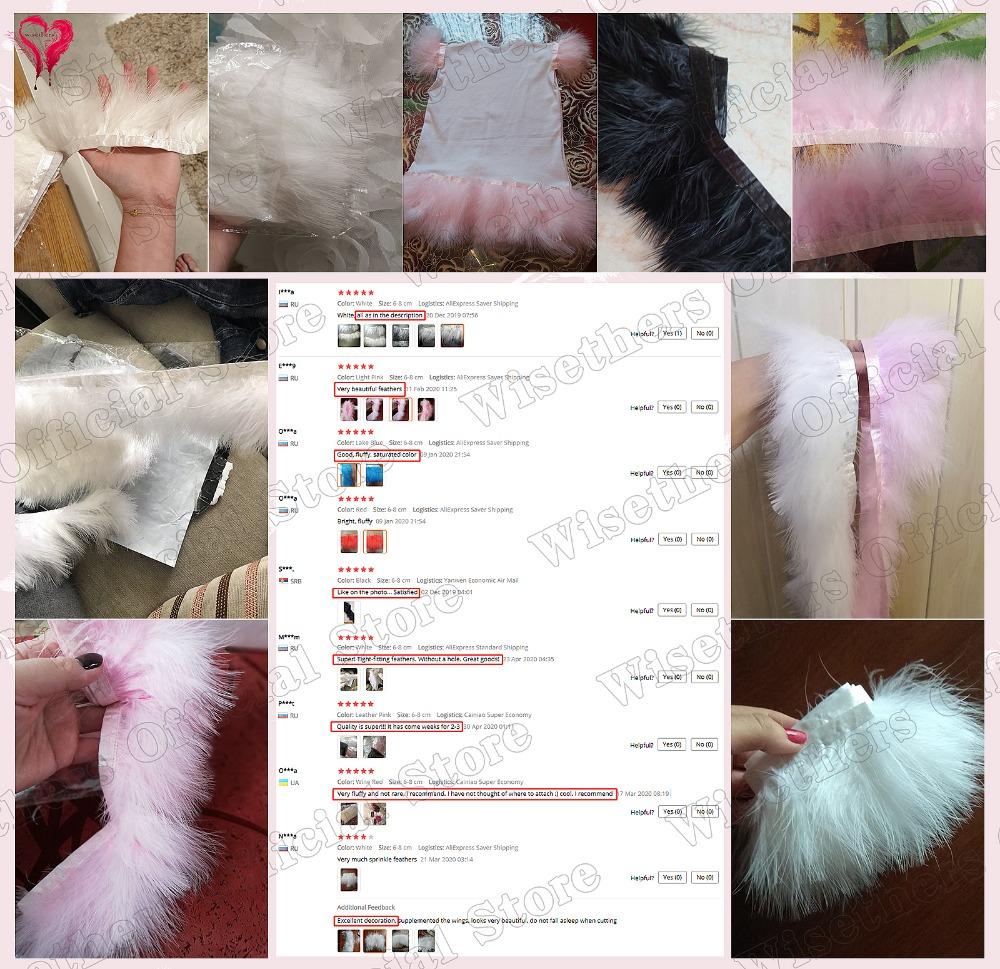 Turkey Marabou Feather 1 Meter Fancy Soft Fluffy Dyed Colorful Ribbon Lace Trim 6-8 CM Party Dress Garment Decoration Fringe