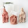 Силиконовая форма 3D Дом Семья Иисуса Форма для свечей Инструмент для изготовления свечей Инструмент для украшения тортов и шоколада Ремесленное украшение
