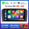 9-дюймовый автомобильный видео-мультимедийный проигрыватель Bluetooth DSP Stereo для Volvo S80 1998 - 2006 Carplay Android OS WiFi GPS Navi Split Screen