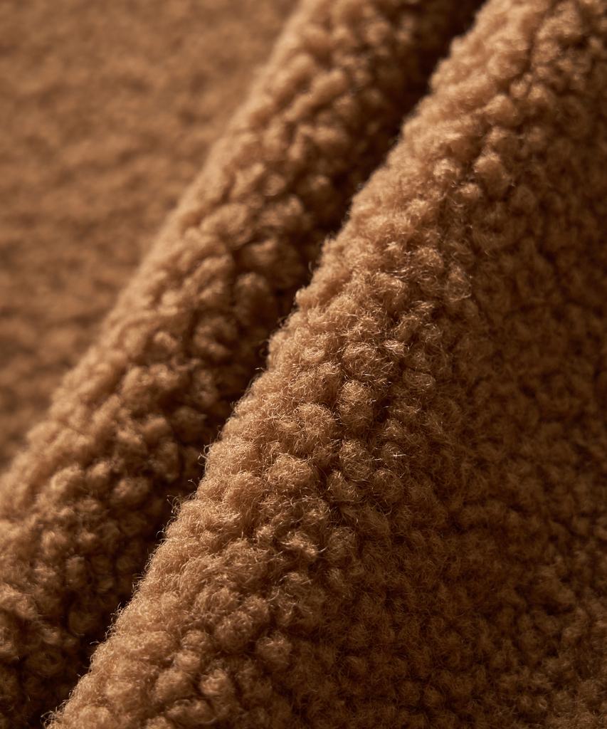 Satur (W) Shearling Fleece Zip-Up Hoodie Brown