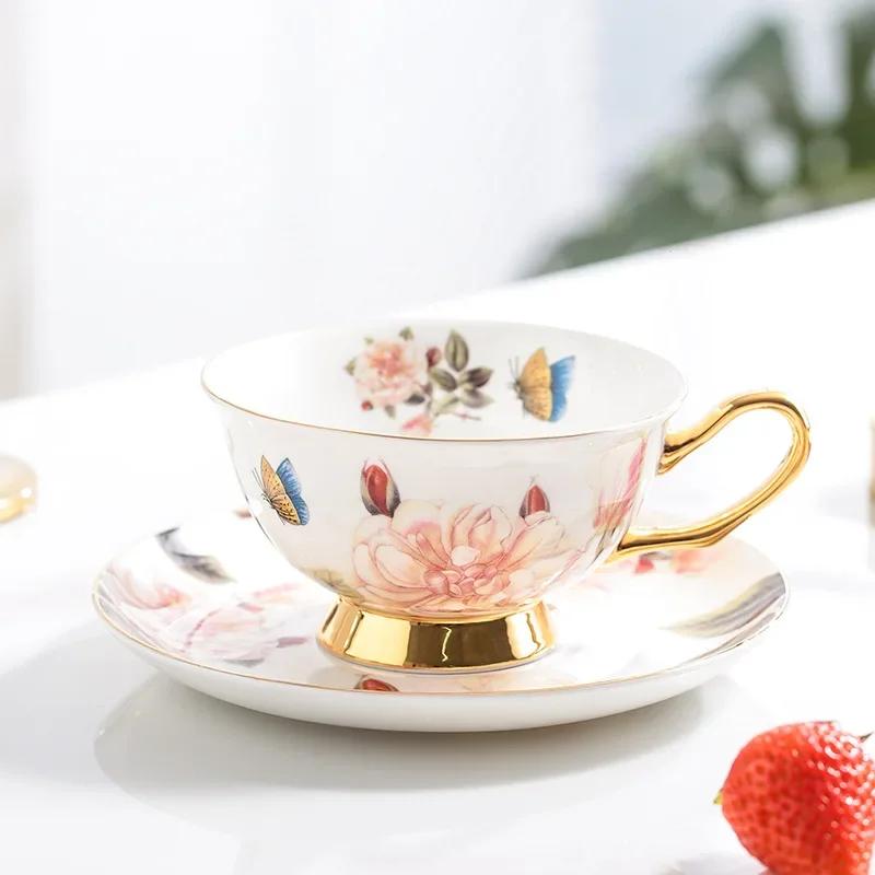 Bone China Coffee Cup Saucer Ceramic Cup Saucer Black Tea Cups Saucer Mug High Bone China Water Cups Coffee Mug