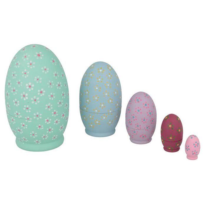 Wooden Eggs To Decorate - Artemio - 5 Pcs - Beige - Mixed - Decorative Objects