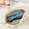 Kawaii Pencil Case Korean Style Simple Floral Pencil Pouch For Girl Soft Cotton Large Capacity Stationery Storage Bag