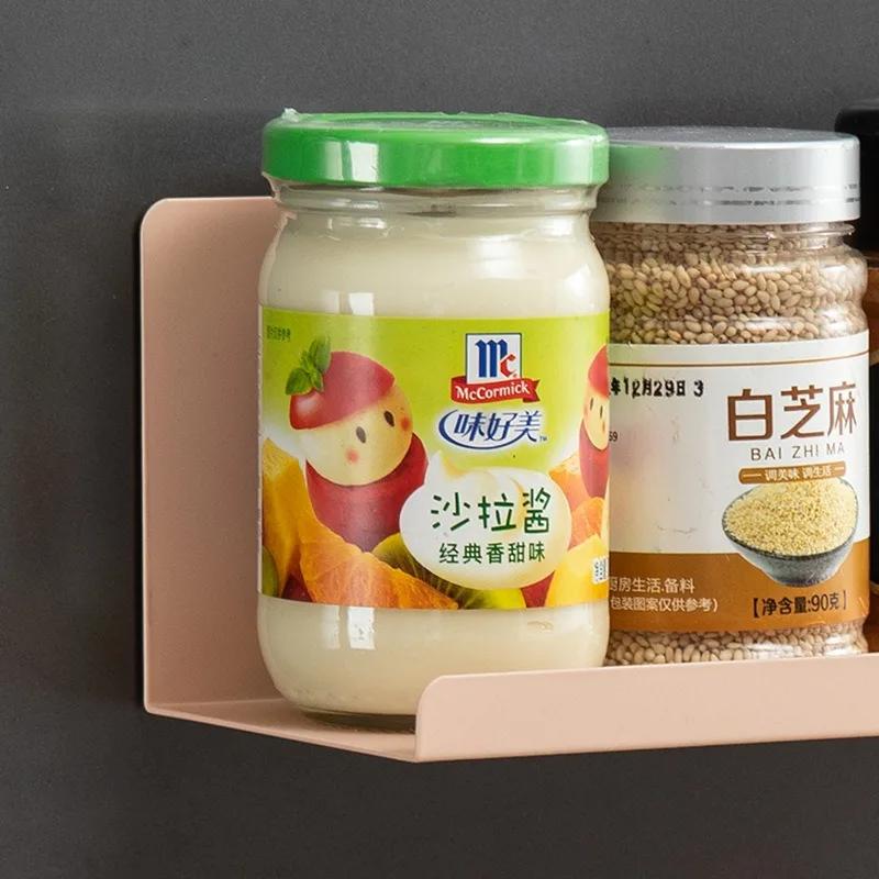 Кухонная магнитная полка для специй на холодильнике, металлическая, без отверстий, подвесная полка для хранения всякой всячины, рамка для организации приправ