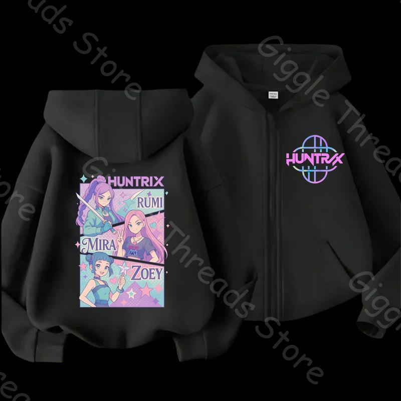 Awesome K-POP Demon Hunters Kids Zip-Up Hoodie 2025. Cozy Cartoon Jacket for All Children, Boys and Girls. Worldwide Favorite