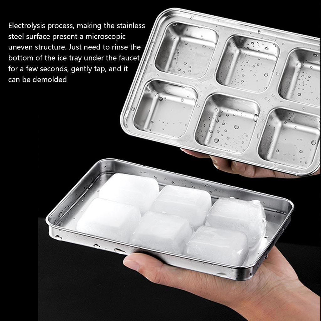 304 Stainless Steels Ice Cubes Tray For Cocktails Ice Molds Easy Releases Reusable Freezer Safe Dishwasher Friendly