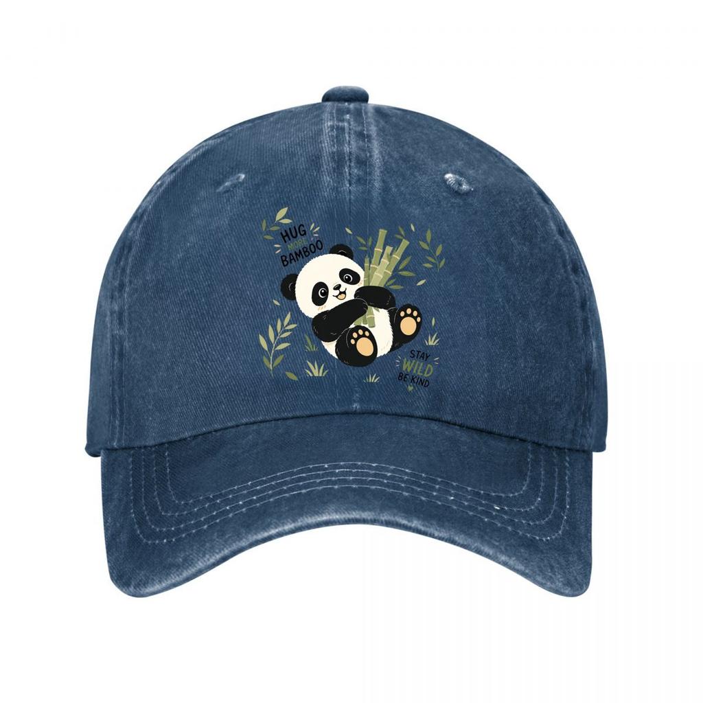 Playful Baby Panda Forest Charm Washed Baseball Cap Outdoor For Womens Unisex FeUnisex Dad Hat