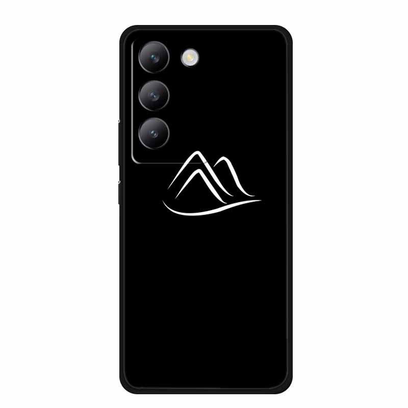 Vivo V40 SE Черный Мягкий Чехол из ТПУ для Телефона - Простой Дизайн с Линиями