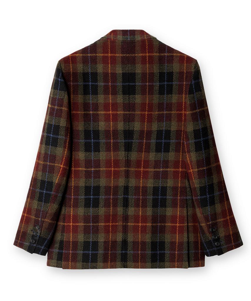 Edinburgh Club Harris Tweed Checked 3 Button Jacket [Wine]