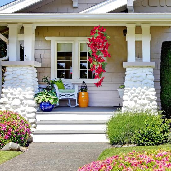 2 шт. подвесной искусственный бугенвиллея Speetabilis устойчивый к ультрафиолетовому излучению реалистичный искусственный цветок для свадебной вечеринки в помещении, на открытом воздухе, в саду, дворе, украшение из искусственного цветка