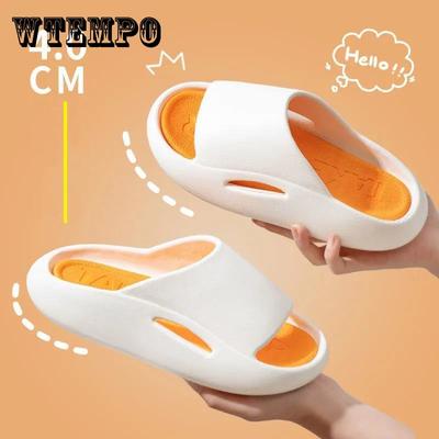 Мягкие и легкие тапочки из ЭВА на толстой подошве, женская летняя одежда, домашние нескользящие сандалии и тапочки для пар