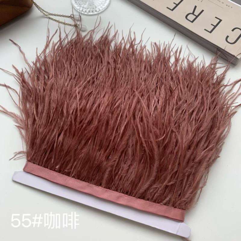 Ткань с отделкой из страусиных перьев 10-15 см Аксессуары для одежды DIY Украшение юбки Декольте платья Манжеты Перья