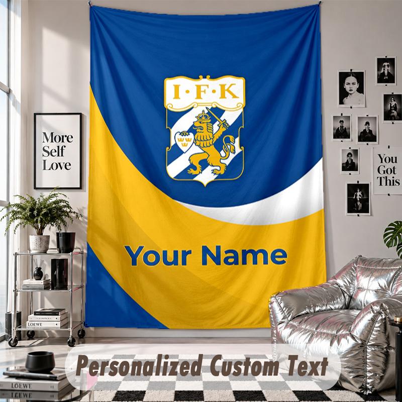 Wall Hanging Tapestry With Custom Name & Text, ifk göteborg Decorative Tapestry For Bedroom