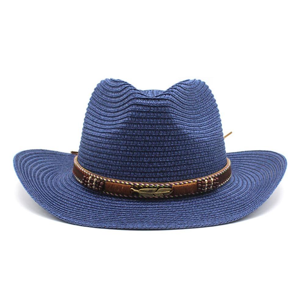 Летняя джазовая шляпа Федора Шляпы Солнцезащитная Соломенная Ковбойская Шляпа Женская Соломенная Кепка Солнечная Шляпа Мужская Ковбойская Шляпа