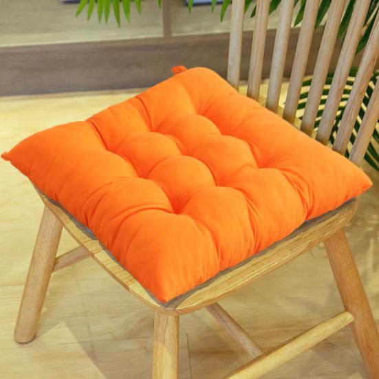 Seat Cushion with High Elasticity Thick Filling Anti-Slip Design Square Solid Color Style Chair Cushion Autumn Winter Chair Pad