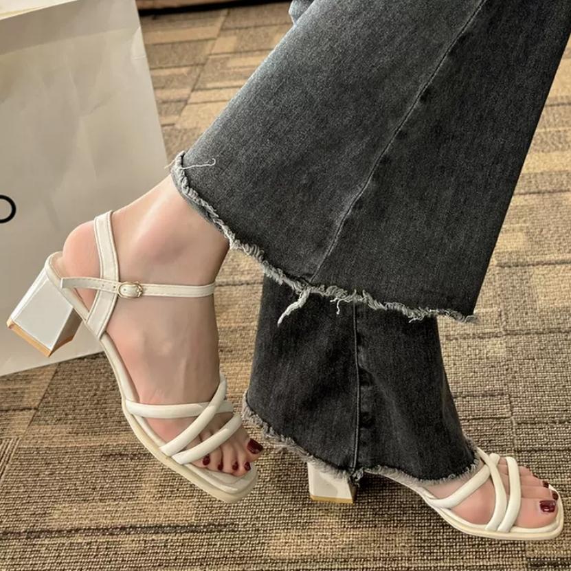 2024 Summer New Roman Sandals Fashion Everything Sexy Open Toe Chunky Heel Fairy Wind High Heels Shoes Pumps Women Shoes
