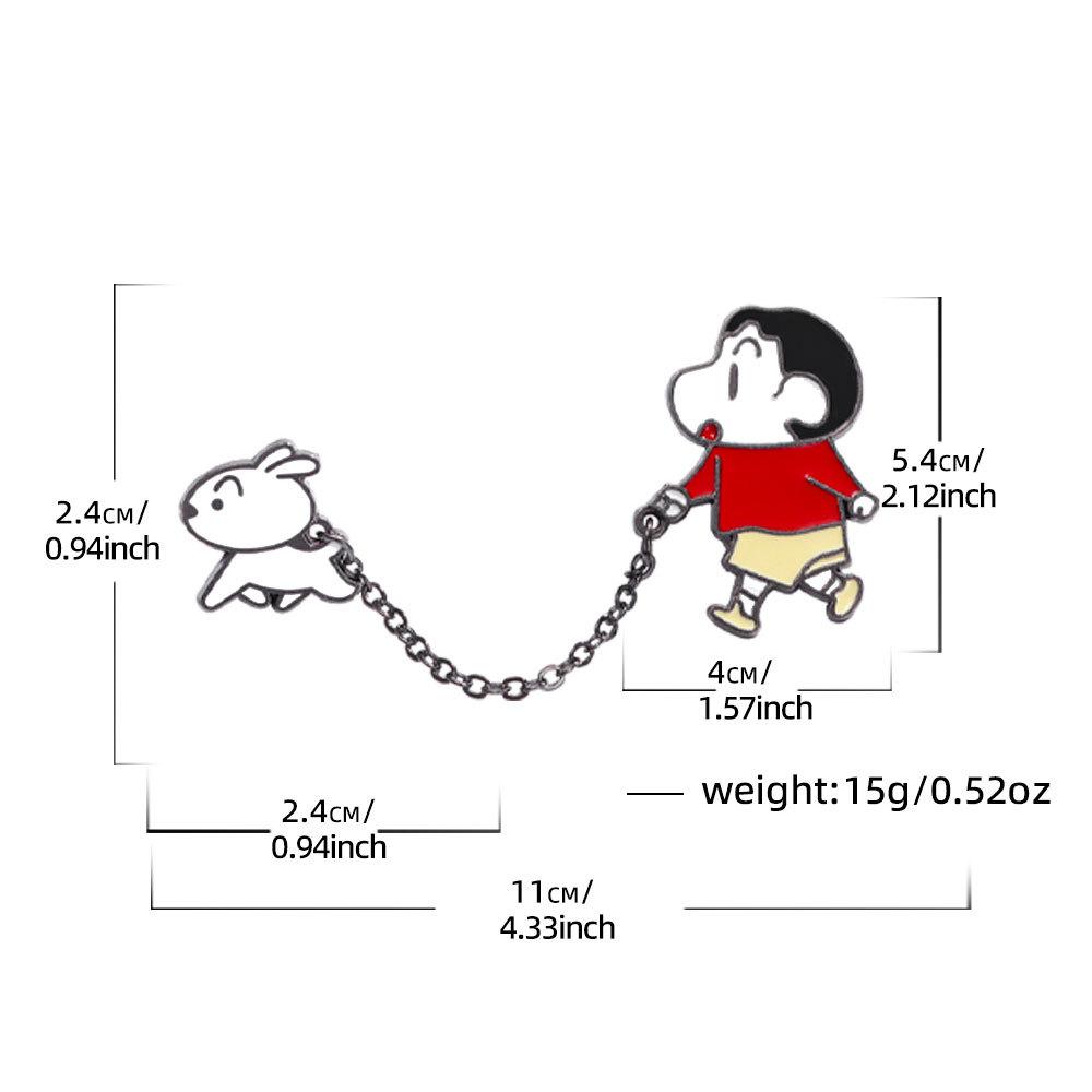 Imitation Enamel Metal Magnetic Crayon Shin-chan Fridge Magnet, Cute Cartoon Shin-chan with Dog Anime Peripheral Decorative Magnetic Stickers
