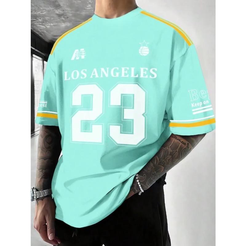 Футболка с принтом Los Angeles Graphic, спортивная женская футболка с коротким рукавом, унисекс, повседневная одежда, летняя мужская гоночная футболка