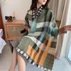 Autumn And Winter New Scarf Women'S Thickened Imitation Cashmere Versatile Student Friendly Shawl Long Checkered Scarf
