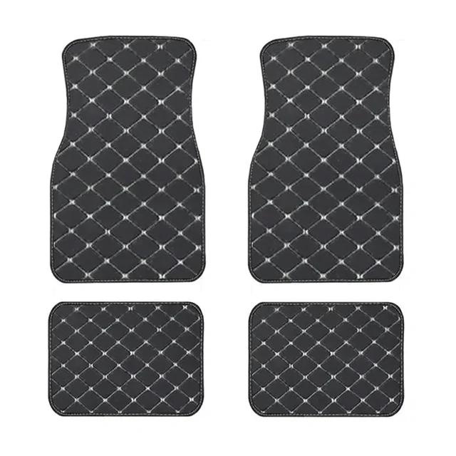 Car Floor Mats 4PCS Universal PU Leather Waterproof Auto Foot Pad Protector Carpet Front and Rear Mats Set Auto Accessories