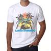 Men’s Vintage Tee Shirt Graphic T Shirt Summer Triangle Santo Domingo White