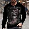 Мужские футболки, быстросохнущие топы, осенняя мода, уличные футболки с длинным рукавом, футболки с 3D-графикой, свободная мужская одежда