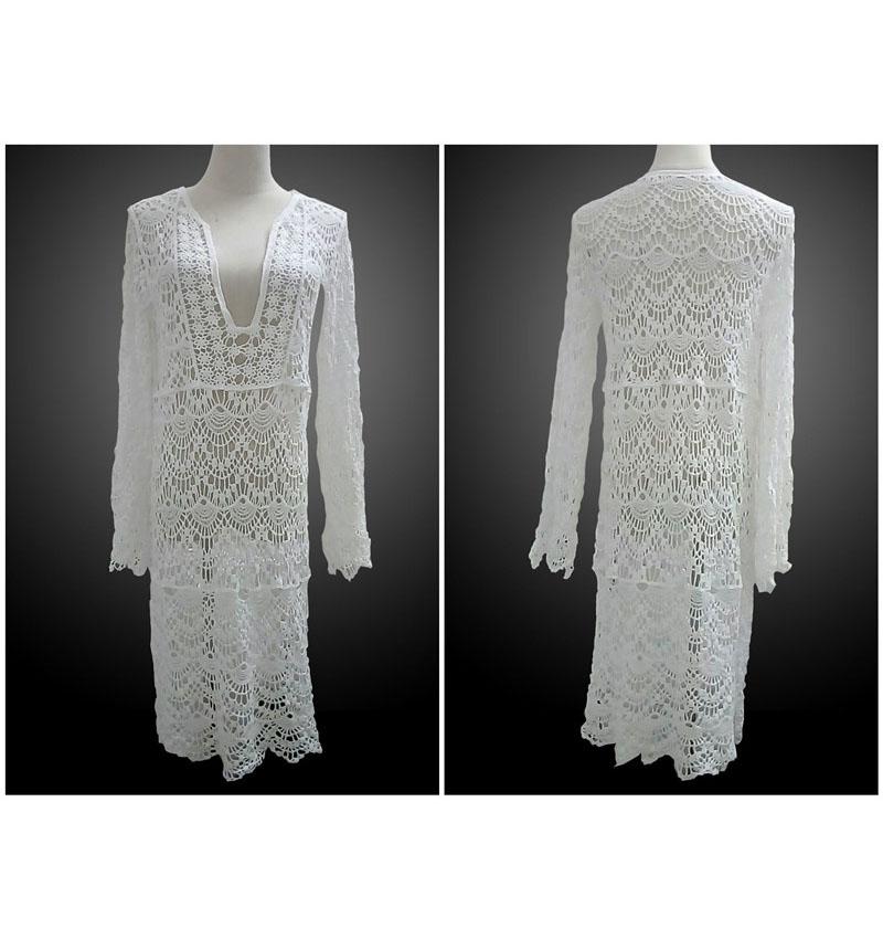 Сексуальная пляжная накидка крючком, белый купальник, платье, женский купальный костюм, пляжная туника