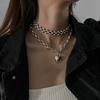 Punk Handmade Hollow Steel Ball Titanium Steel Necklace Men Women New Hip Hop Design Sense Clavicle Chain Accessories