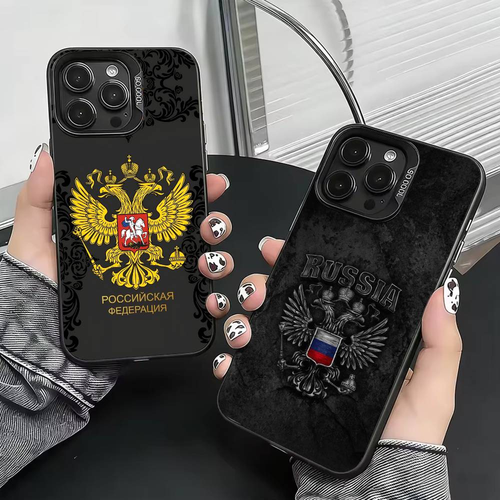 Russian National Emblem Phone Case For iPhone 17,16,15,14,13,12,11 Plus,Pro Max,XS,Colorful Silver Phone case Funda Cover
