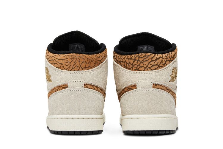 Men's Sneakers Nike Jordan 1 Mid SE Brown Elephant Light Orewood Brown/White/Light British Tan/Metallic Gold