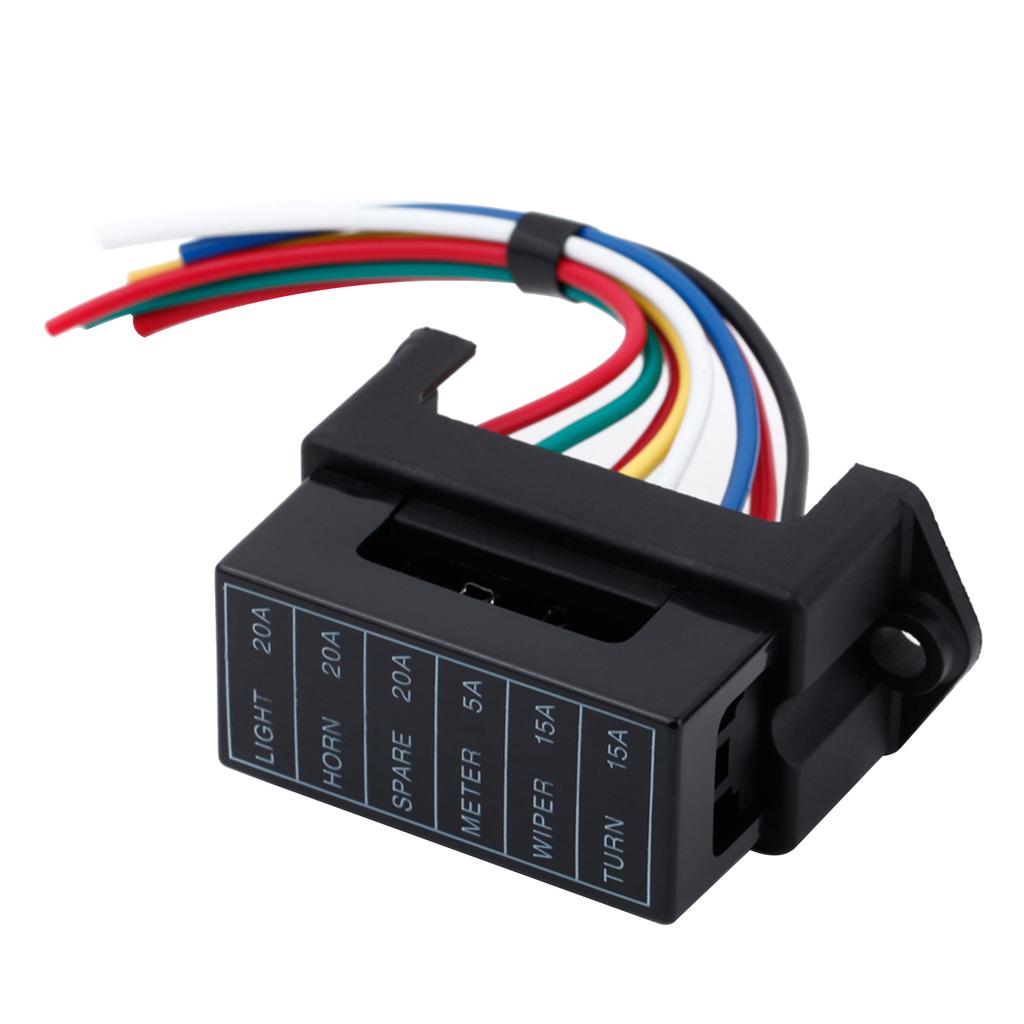 6 Way DC32V Circuit Car Trailer Auto Blade Fuse Box Block Holder ATC ATO 2-input 6-ouput Wire Fuse Box for Bus Ship Tanker Fuses4
