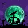 Easy Peel Wall Art Halloween Glow in The Dark Stickers, Moon Bat Tombstone Raven Waterproof Glass Clings Ghost Decals, Window for Holiday