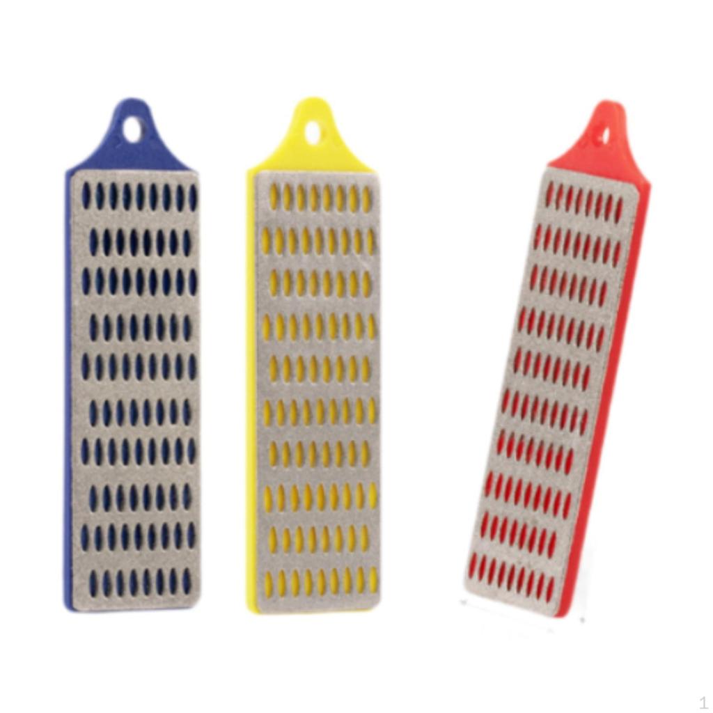 3x Kitchen Knives Sharpening Tool Set Handheld Grinding Wearproof 180 260 Grit Easy To Use