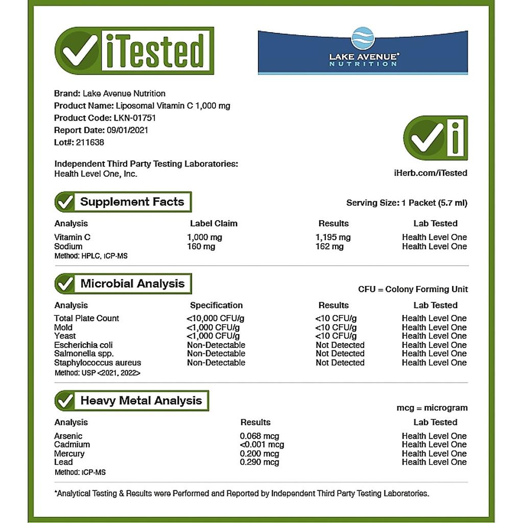 Липосомальный витамин С, без сахара, 1000 мг, 236 мл(8 жидких унций)