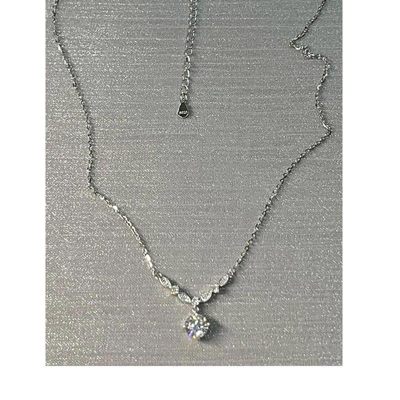 ANENJERY Ожерелье из круглого циркония маркизы пшеницы для женщин, нишевый дизайн, чувственный темперамент, ключица, нежная цепочка, ювелирные изделия