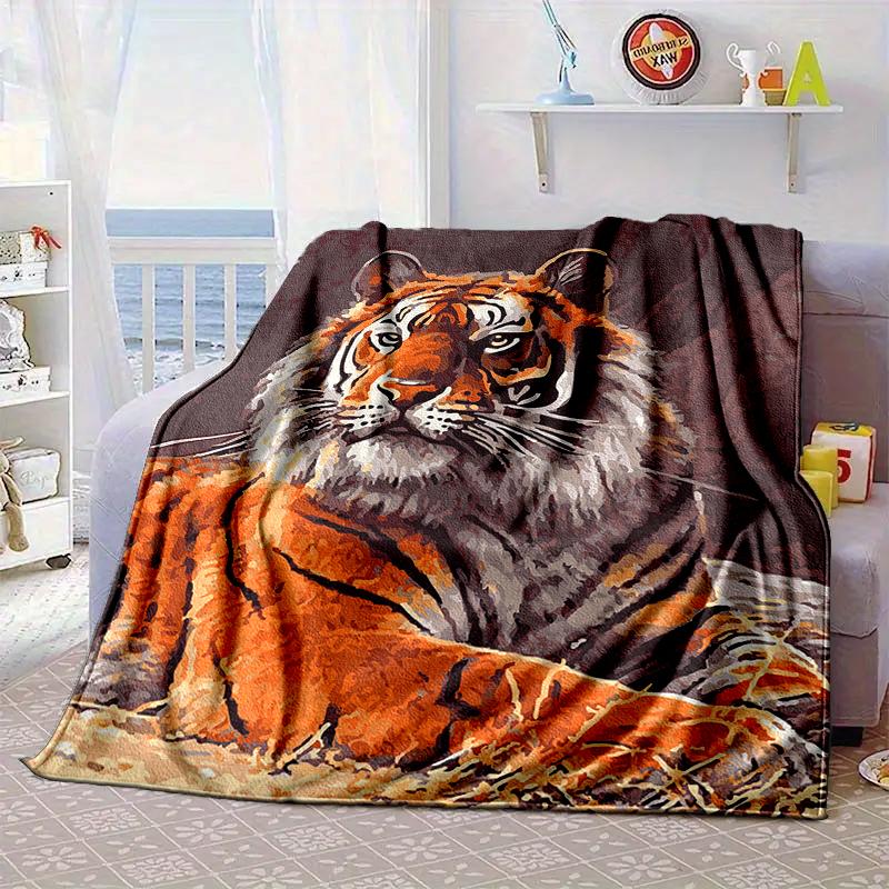 White Tiger Family Blanket Flannel Blanket for bed, sofa, Camping, Hiking, Picnic Essentials, gift for family Fan gifts