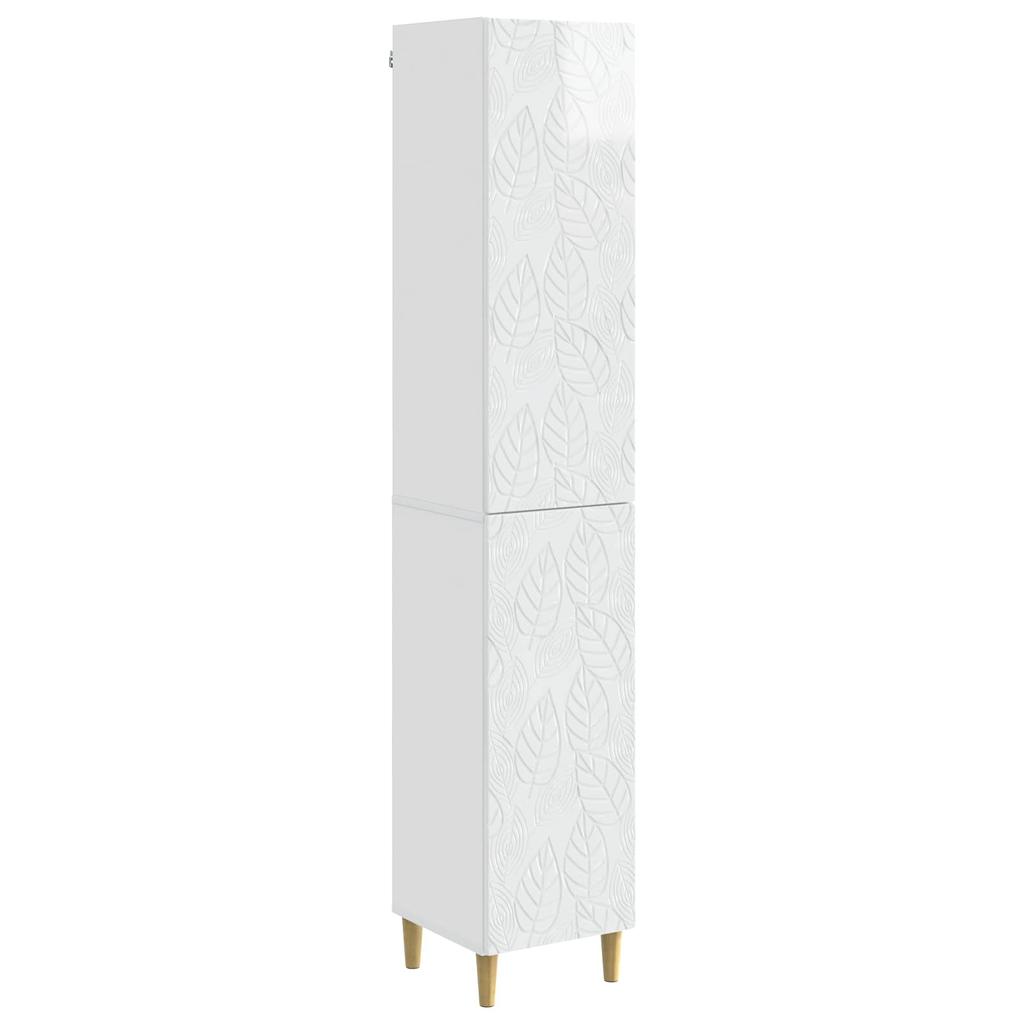 Cabinet Set 2 pcs High Gloss White Wood Based Panel