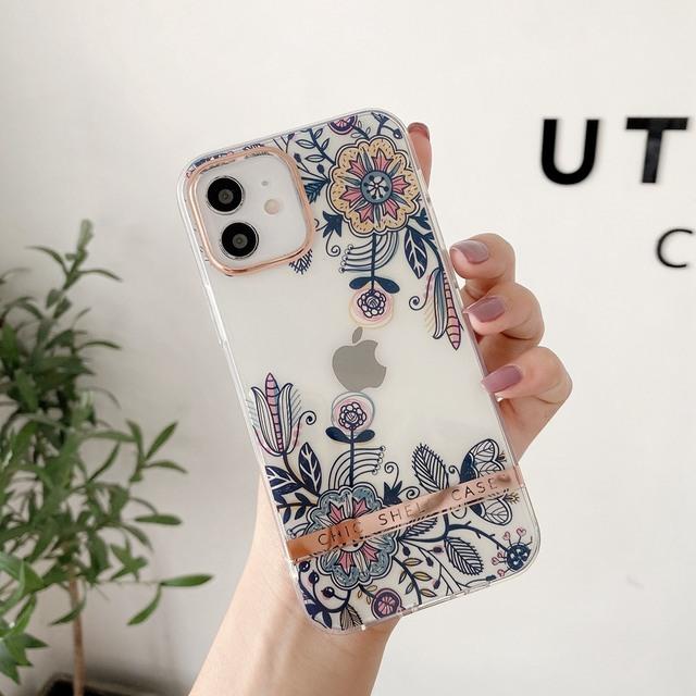 Чехол для телефона с несколькими листьями и цветами для Iphone 14 12 11 13 Pro Max Xr X Xs 7 8 Plus, прозрачный твердый чехол
