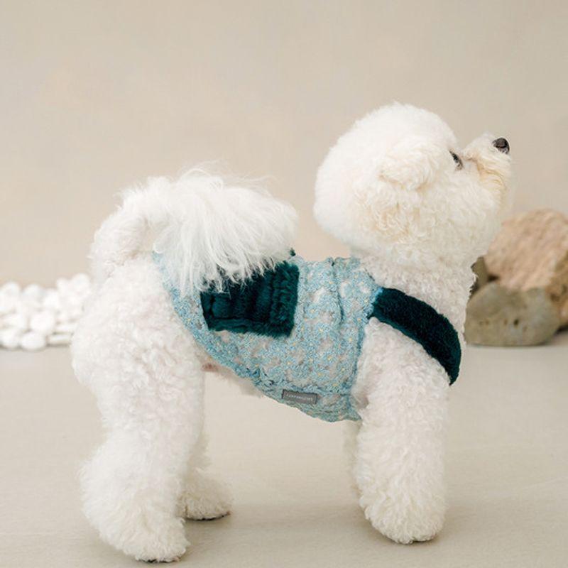 SALTYHEARTY платье-комбинация с карманом из эко-меха ЗЕЛЕНОЕ