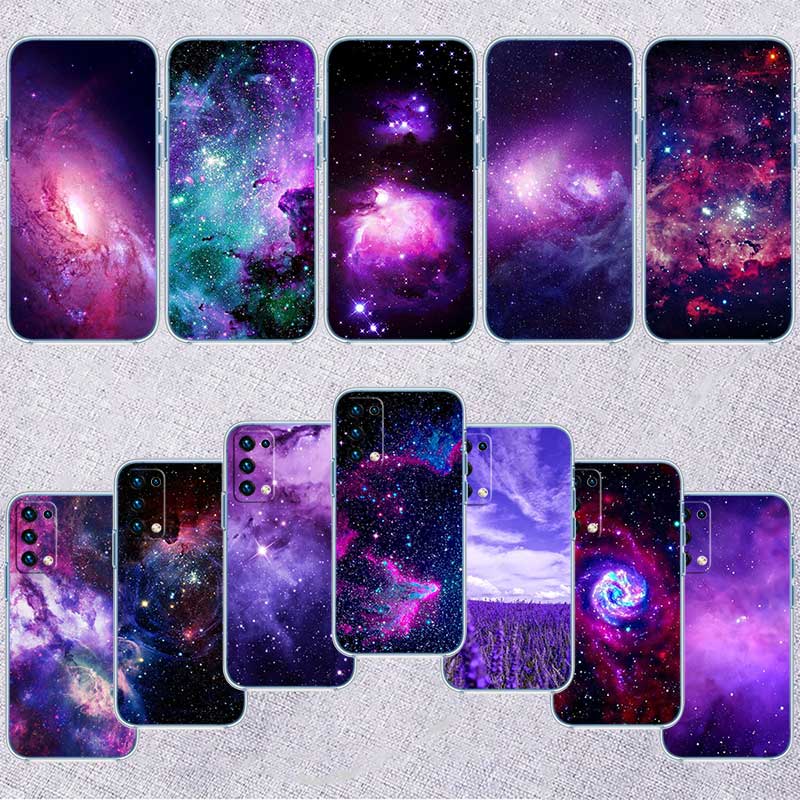 UP43 Purple Space Star Transparent Phone Case for Samsung Galaxy A04 A04S A14 A23 A34 A54 M23 M33 M52 M53