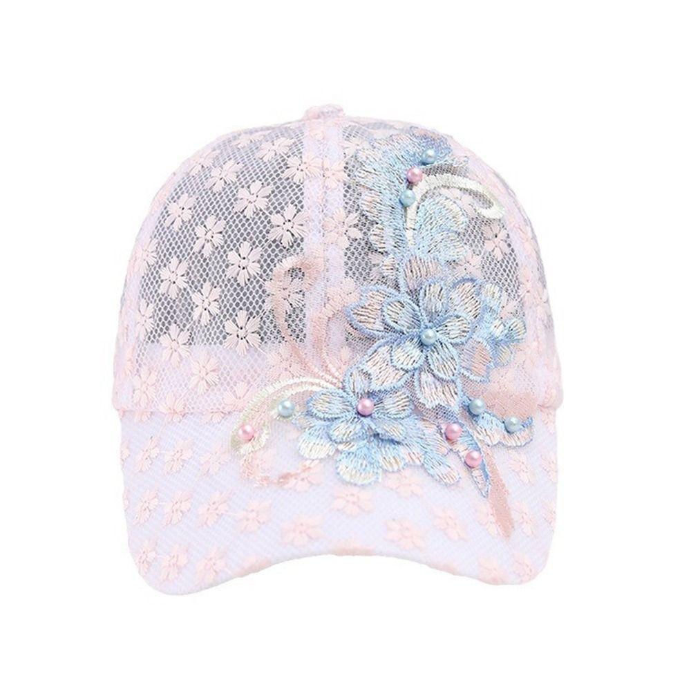 White Pink Hollow Out Baseball Cap Duck Tongue Breathable Baseball Cap Summer