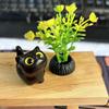 Ручная работа Черная Кошка Скульптура Маленькая Мультяшная Кошка Скульптура Рустик Мини Фигурка Кошки Милый Домашний Декор Подарок для Любителей Кошек Коллекционеров