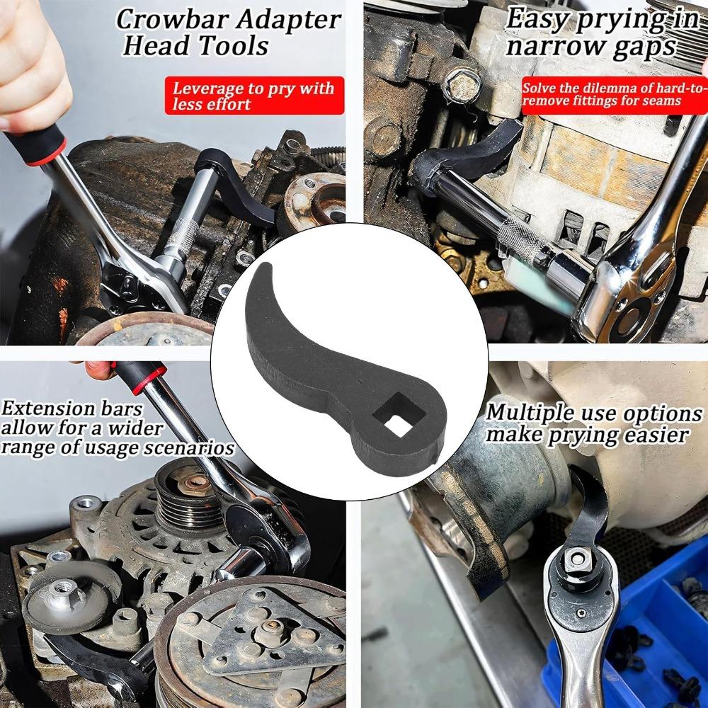 Carbon Steel Pry Bar Wrench Adaptor Head 3/8inch Interface Half Shaft Removal Tool Auto Shop