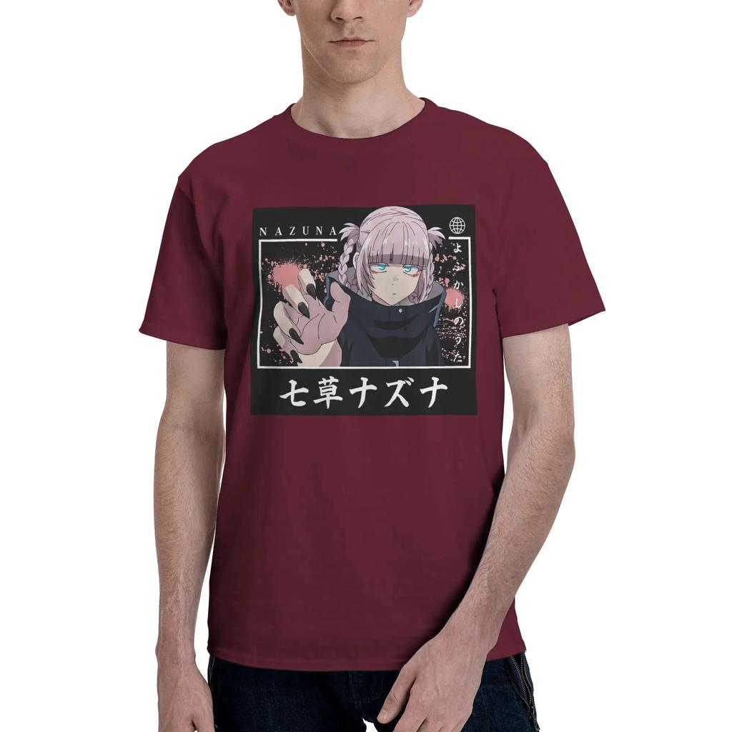 Call of The Night Anime Nazuna Nanakusa 100 Cotton TShirt Mens Classic T Shirts Men Crew Neck Short Sleeve S6XL