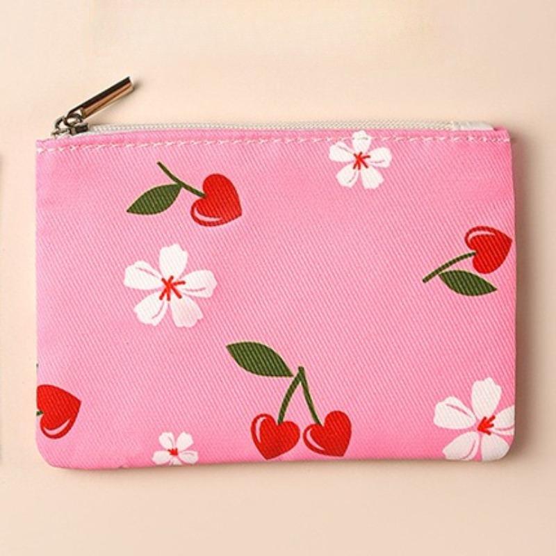 Mini Zipper Coin Purses Canvas Coin Wallet Lady Girls Earphone Coin Key Money Storage Bag Short Pouch Student Card Holder
